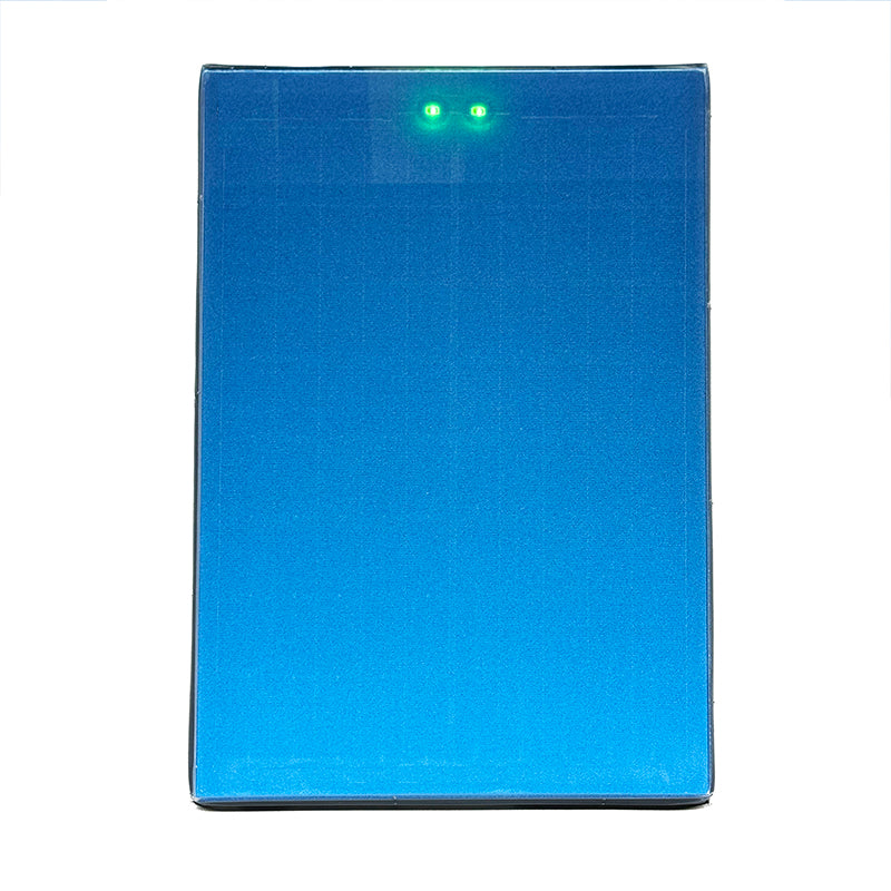 Blue photovoltaic glass module samples